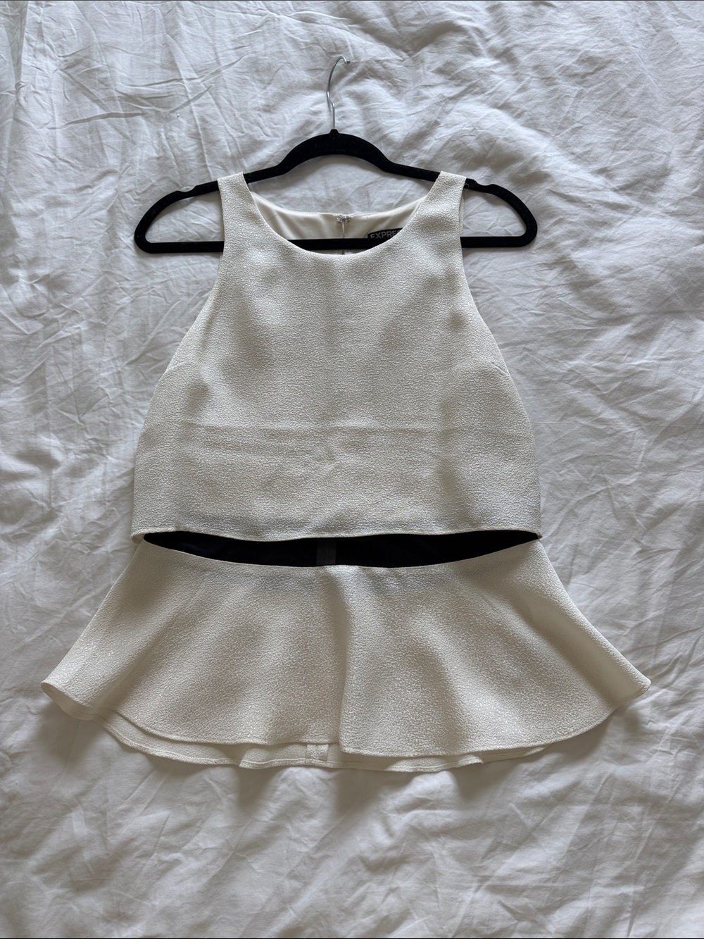 Express White Peplum Halter Top
